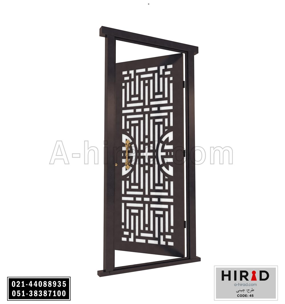 درب فلزی لیزری تک لنگه هیراد کد 1045 عرض 108 ارتفاع 223 